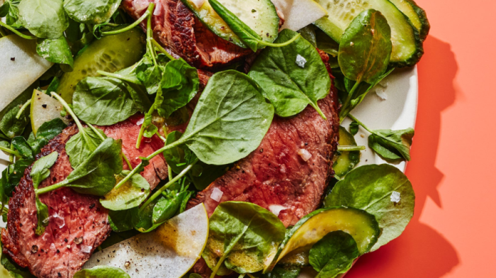 Steak With Apple And Watercress Salad